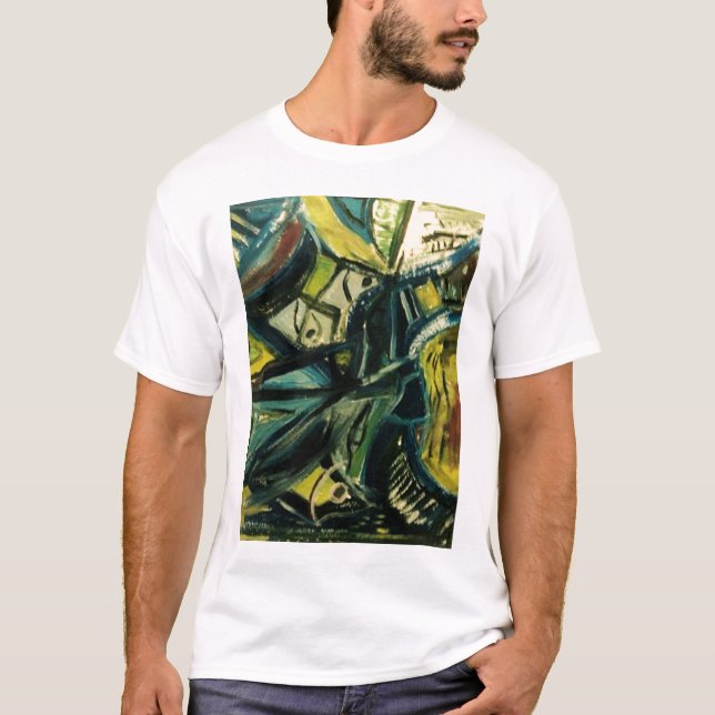 Camiseta Azul Abstrato (Frente)