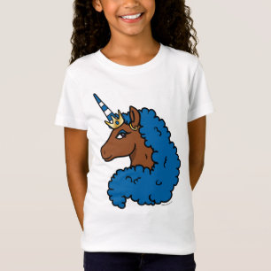 Camiseta Azul Afro Unicorn