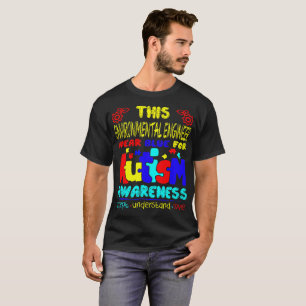 Camiseta Azul ambiental do engenheiro para a consciência d