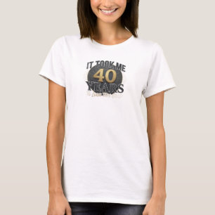 Camiseta Azul Artístico TOOK ME 40 LOOK GOOD 2D Motivo