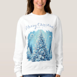 Camiseta Azul-árvore de Natal Impressionante e Impressionan