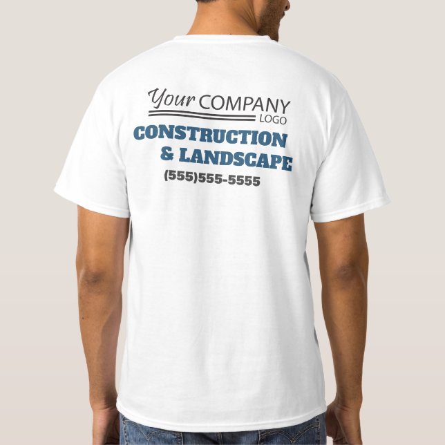 Camiseta Azul Básico, Cinza e Preto com Logotipo (Verso)