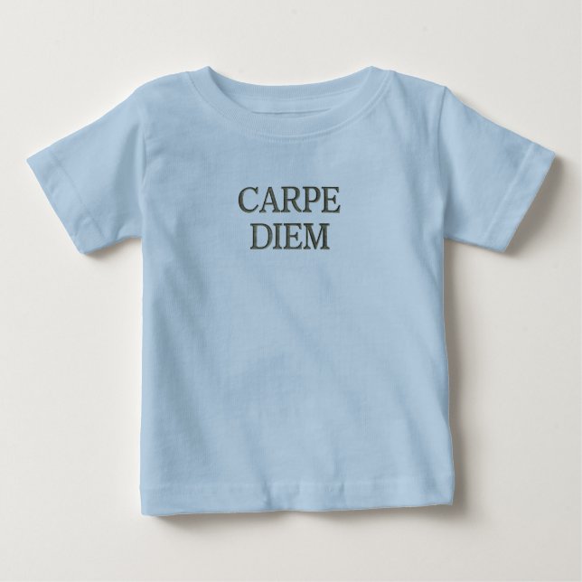 Camiseta azul-bebê Carpe Diem (Frente)
