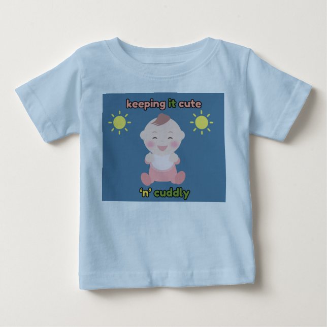 Camiseta Azul-Bebê Fofa e Aconchegante (Frente)