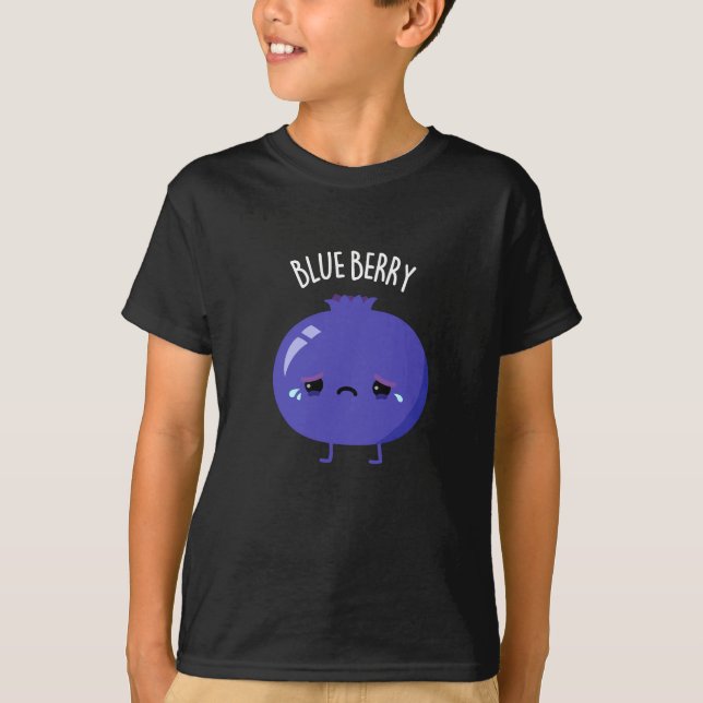 Camiseta Azul Berry Funny Blueberry Pun Dark BG (Frente)