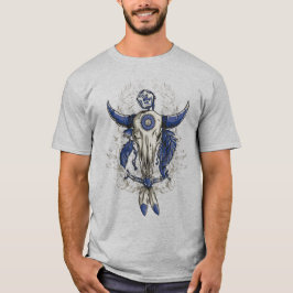 Camiseta Azul-branco-branco-preto