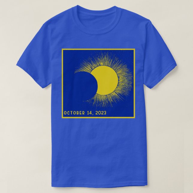 Camiseta Azul-branco e amarelo Dourado total Eclipse 2023 (Frente do Design)