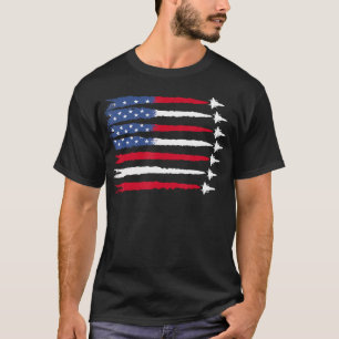Camiseta Azul Branco Patriótico Azul Usa Bandeira Jatos 4º