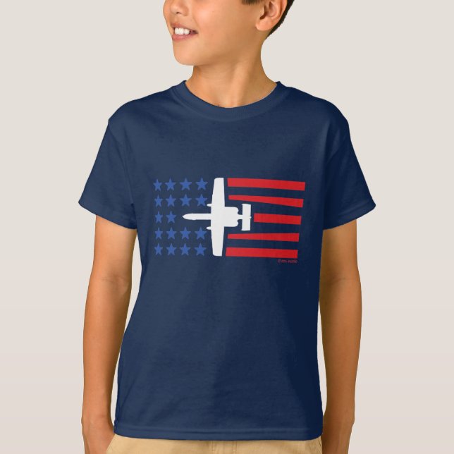 Camiseta Azul branco vermelho da bandeira dos Estados (Frente)