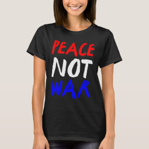 Camiseta Azul Branco Vermelho da Paz Não Guerra