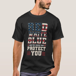 Camiseta Azul Branco Vermelho E As Vozes Para Te Proteger