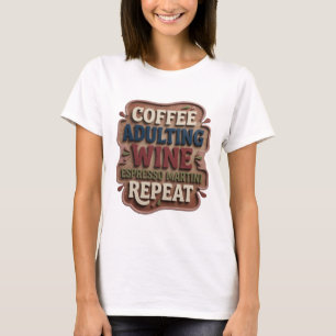 Camiseta Azul CAFÉ VIDA DE ADULTO VINHO ESPRESSO MARTINI RE