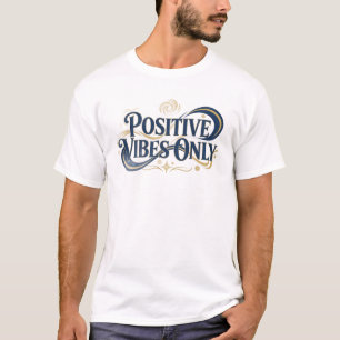 Camiseta Azul Cativante APENAS VIBRAÇÕES POSITIVAS Designer