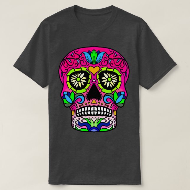 Camiseta Azul-caveira-doce (Frente do Design)