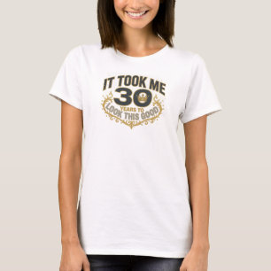 Camiseta Azul Chic TOOK 30 LOOK GOOD 2D Design Visual