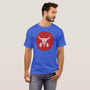 Camiseta azul circular Búfalo-Fantasma Vermelho