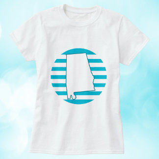 Camiseta Azul-Circular Retro Estadual do Alabama EUA