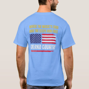 Camiseta (Azul Claro) Bandeira dos EUA / Música Alta e Pass