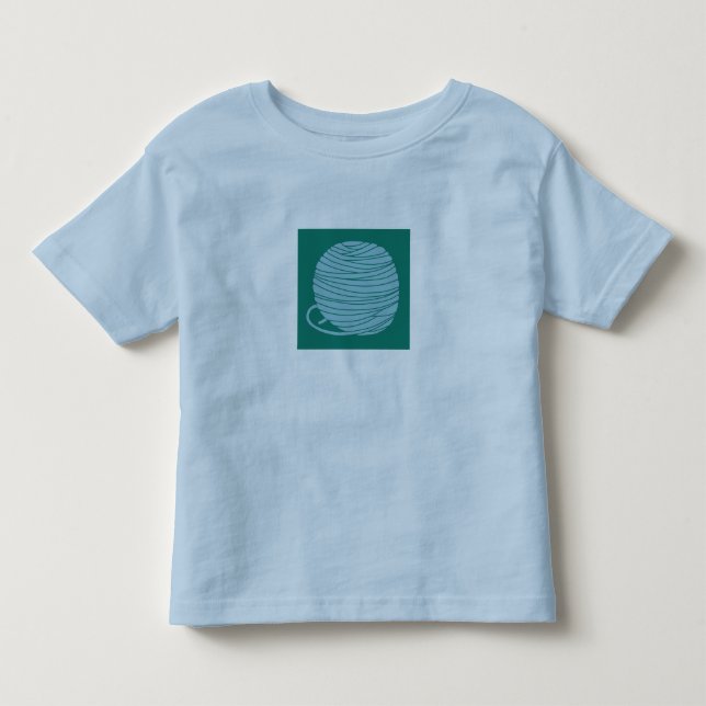 Camiseta Azul Claro com Bola de Linha (Frente)