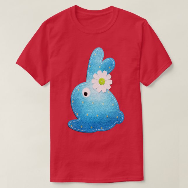 Camiseta Azul-coelho da Páscoa (Frente do Design)