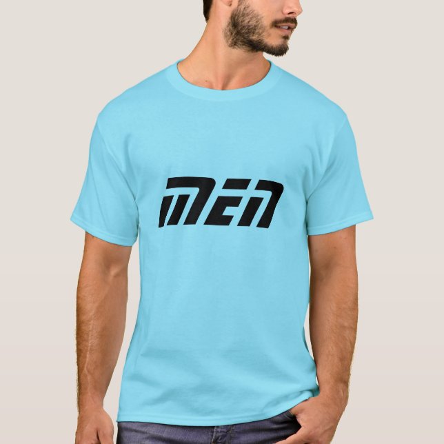 Camiseta Azul com Texto Nome Masculino Impresso Al (Frente)