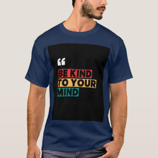 Camiseta azul com tipografia "Seja Gentil com sua