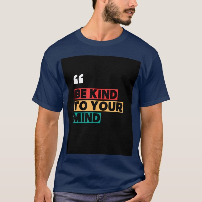 Camiseta azul com tipografia "Seja Gentil com sua  (Frente)
