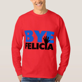 Camiseta Azul corajoso da onda da mão de Felicia do adeus