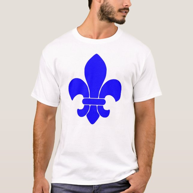 Camiseta azul da flor de lis (Frente)