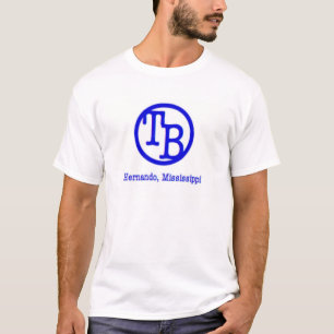 Camiseta azul da TB do círculo