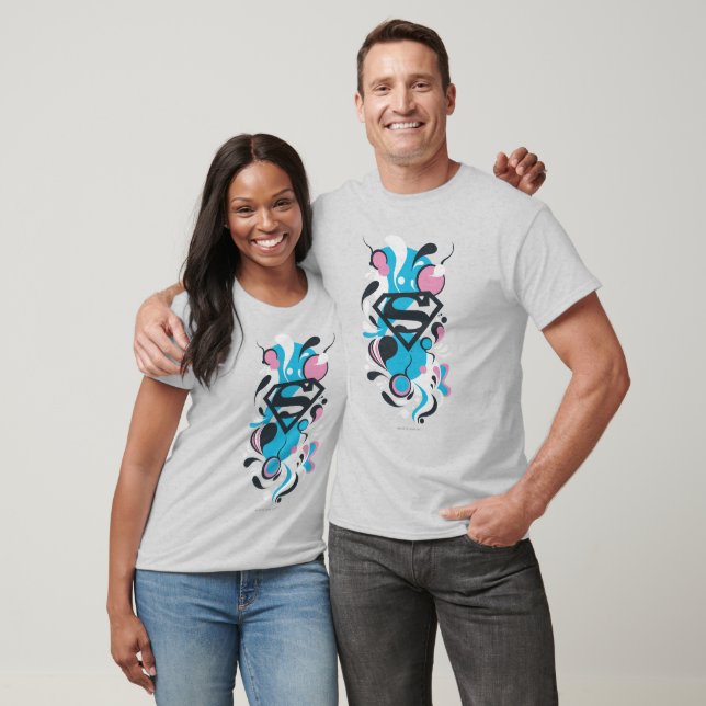 Camiseta Azul de abertura de cores (Unissex)
