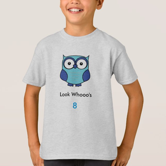 Camiseta Azul de Aniversário Personalizado com Idade do Nom (Frente)
