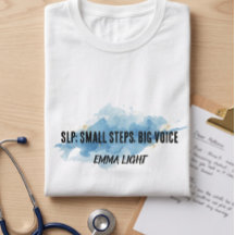 Camiseta Azul de Aquarela para Terapeuta da Fala S