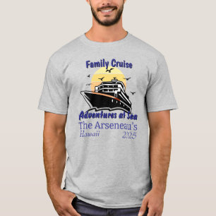 Camiseta Azul De Cruzeiro Da Família Sunset Na Cinza PERSON