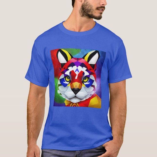 Camiseta azul de homem-gato de Alexandre (Frente)