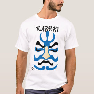 Camiseta Azul De Kabuki, Estética Do Vintage Personalizado 