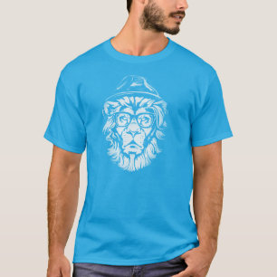 Camiseta Azul de Leão hipster