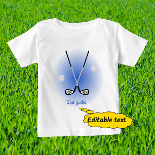 Camiseta Azul de nome personalizado do Star Golfer