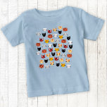 Camiseta Azul de Padrão de Gato Gato<br><div class="desc">Um padrão divertido de muitos gatinhos adoráveis em um fundo azul. Arte original de Nic Squirrell.</div>