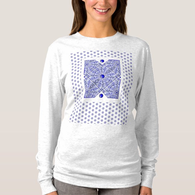 Camiseta Azul de rendas cerâmicas de Grécia (Frente)