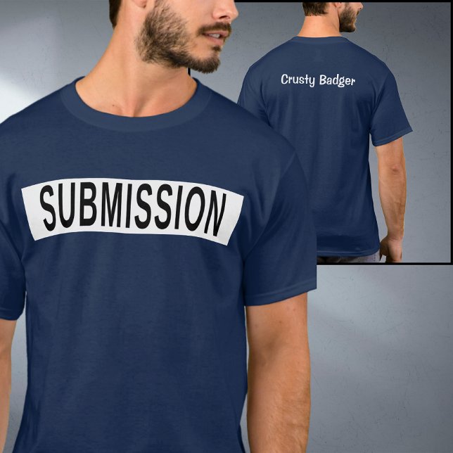 Camiseta Azul de submissão BJJ Jiu Jitsu Personalizado (Personalized blue submission jiu jitsu t-shirt)