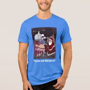 Camiseta azul de três blendas masculino