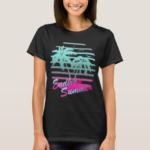 Camiseta Azul de Verão Tropical Sem Fim, Sem Fim, Vaporwave