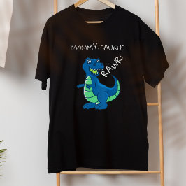 Camiseta Azul, Dinossauro Verde Aniversário Mãe do Aniversá
