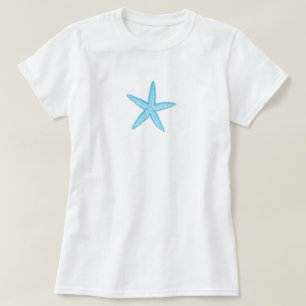 Camiseta Azul do Aqua da estrela do mar
