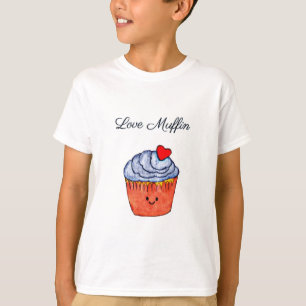 Camiseta Azul do muffin do amor