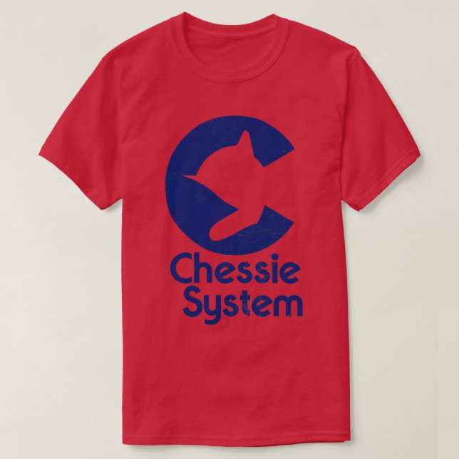 Camiseta Azul do sistema chessie (Frente do Design)