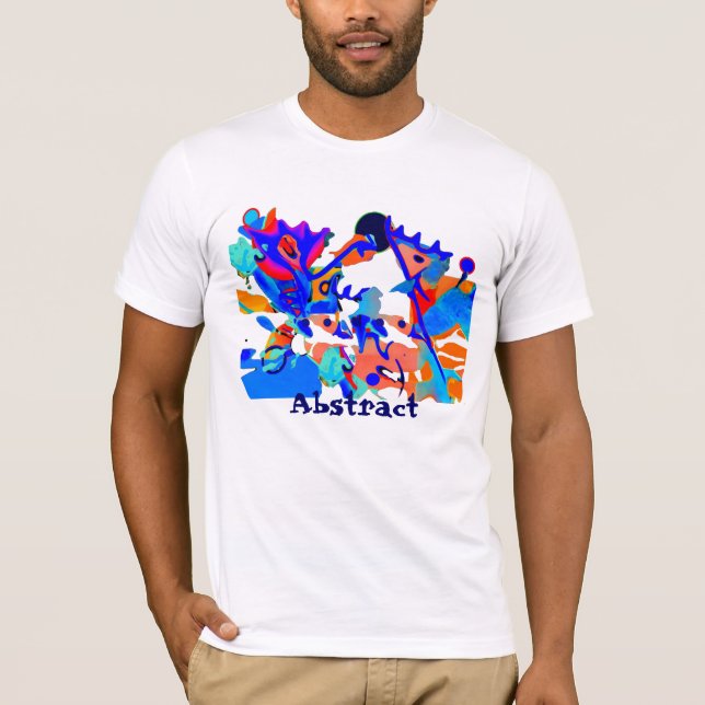 camiseta azul dos alces, abstrato (Frente)