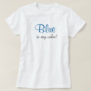 Camiseta Azul é meu texto cinza de tipografia colorida