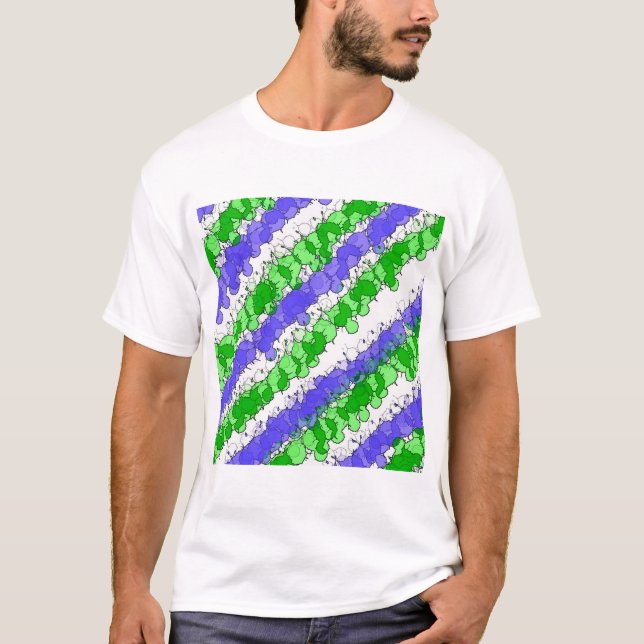 Camiseta Azul e verde - estripado (Frente)